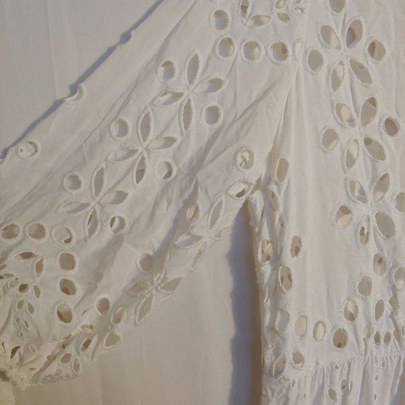 Lilly Pulitzer White Amrita Eyelet Midi Button Down Dress Size 10 - Picture 9 of 16